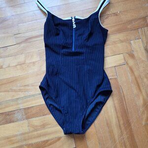 Beautiful Navy with white trim One Piece Christina